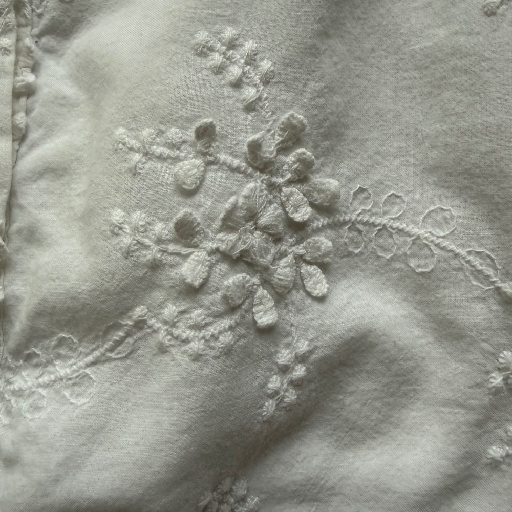 O.P.T Women's White Cotton Babydoll Milkmaid Eyelet Summer Dress Small Romantic - Picture 6 of 16
